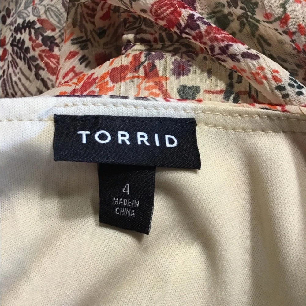 Torrid Floral Midi Dress - Pink and Cream - Picture 7 of 7
